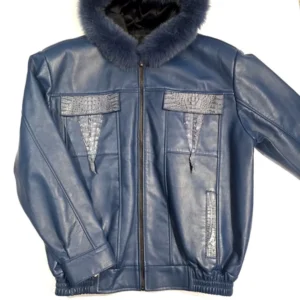 Men's Bomber Jacket With Fox Hood