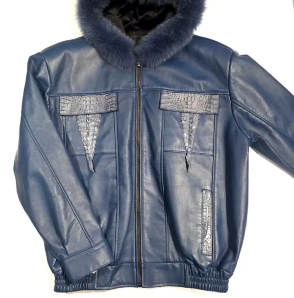 Men's Bomber Jacket With Fox Hood