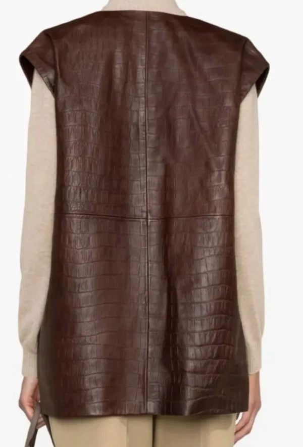 Wilson's Brown Belted Leather Vest - Image 3