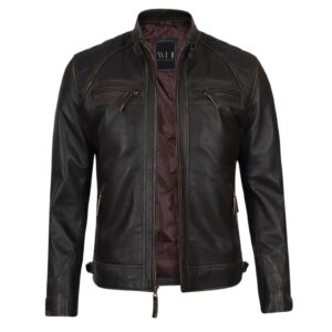 Dark Brown Vintage Leather Jacket
