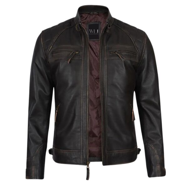 Dark Brown Vintage Leather Jacket