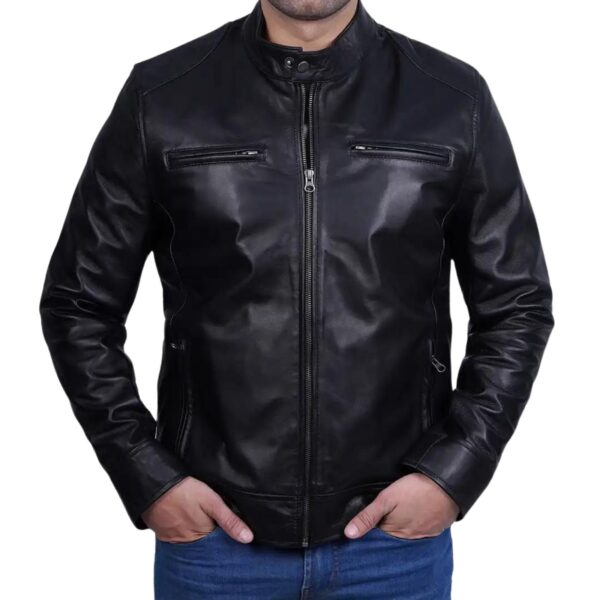 Racer Leather Jacket - Image 3