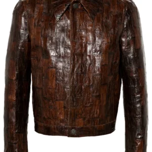 Regular Fit Crocodile-patterned jacket