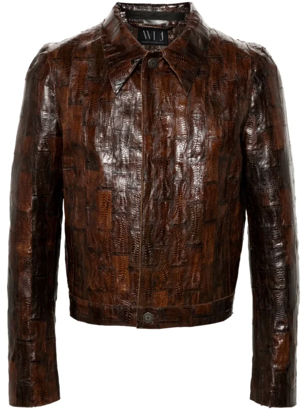 Regular Fit Crocodile-patterned jacket