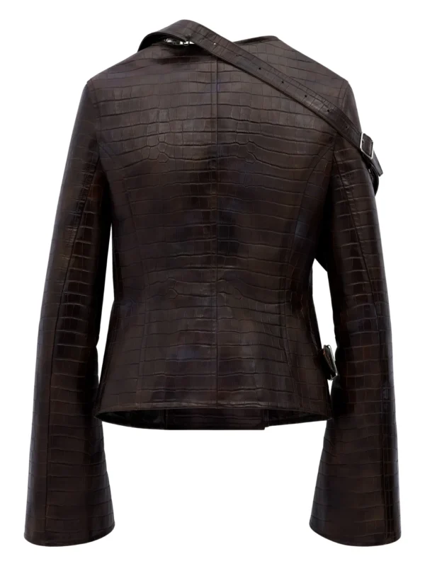 Brown Biker Jacket - 100% pure crocodile Leather - Image 2