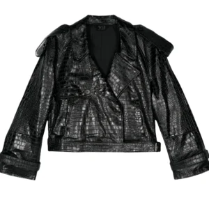 Black Crocodile Biker Jacket