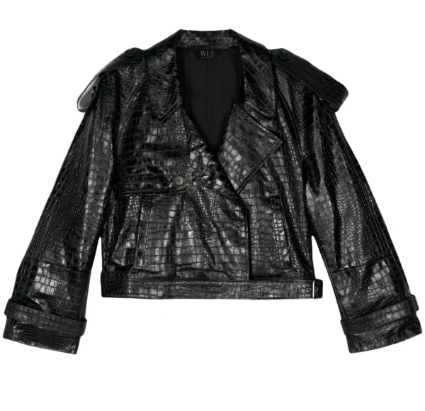 Black Crocodile Biker Jacket