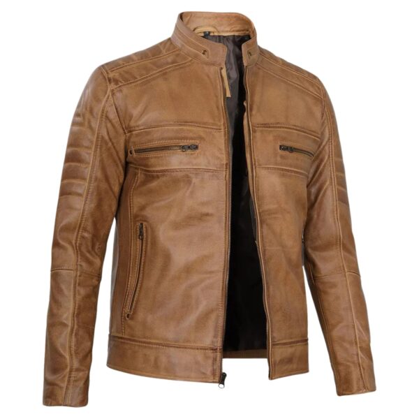 Camel Brown Leather Jackets - Image 3