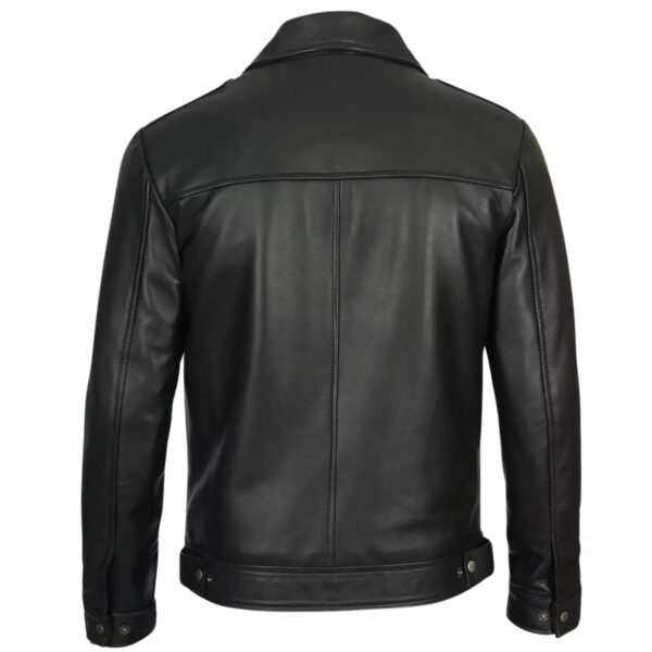 Wilson's Shirt Collar Vintage Black Leather Jacket - Image 4