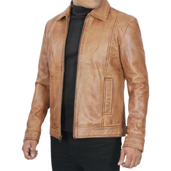 Harrington Vintage Finishing Leather Jacket By Wilson - Image 2