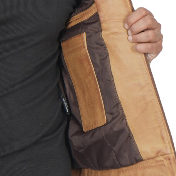 Harrington Vintage Finishing Leather Jacket By Wilson - Image 3