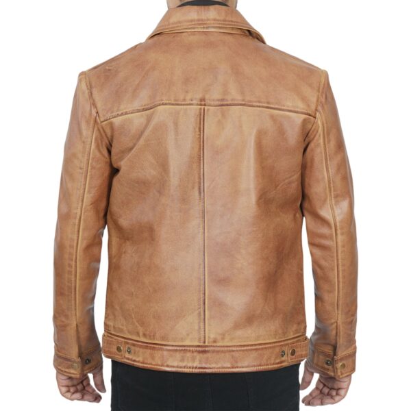 Harrington Vintage Finishing Leather Jacket By Wilson - Image 4