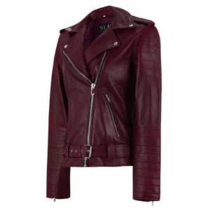 Wilson's Women Biker Jacket - Maroon