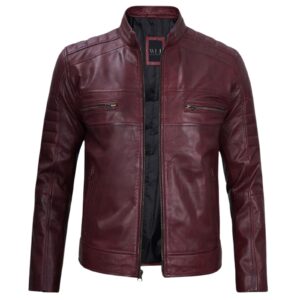 Wilson's Handcrafted Café Racer – Maroon Real Leather