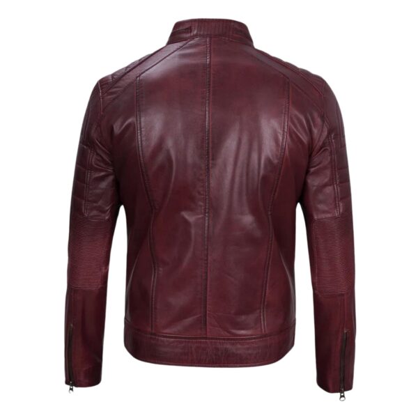 Wilson's Handcrafted Café Racer – Maroon Real Leather - Image 4