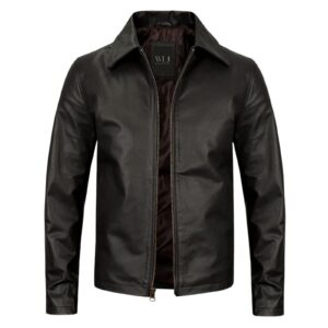 Vintage-Inspired Lambskin Leather Jacket for Men