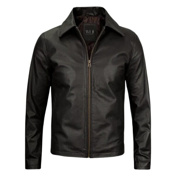 Vintage-Inspired Lambskin Leather Jacket for Men - Image 2