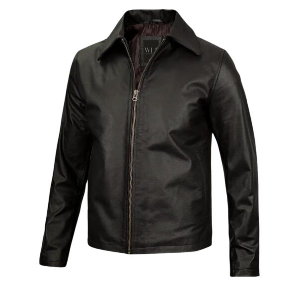 Vintage-Inspired Lambskin Leather Jacket for Men - Image 3