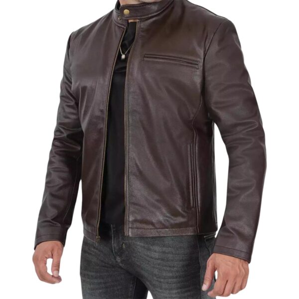 Moto-Cafe Real Cowhide Leather Jacket - Image 2
