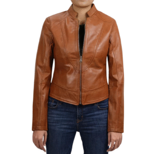 Women's Tan Brown Lambskin Leather Jacket