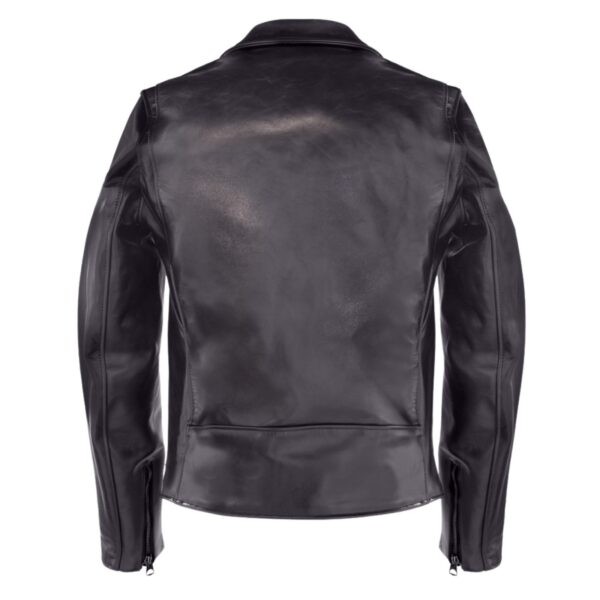 Cow-Hide Motorcycle Jacket - Black - Image 2