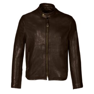 Men's Chocolate Brown Racer Leather Jacket