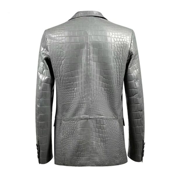 Men’s Grey Alligator Blazer - Image 2