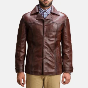 Vincent Alley Brown Leather Jacket By Wilson
