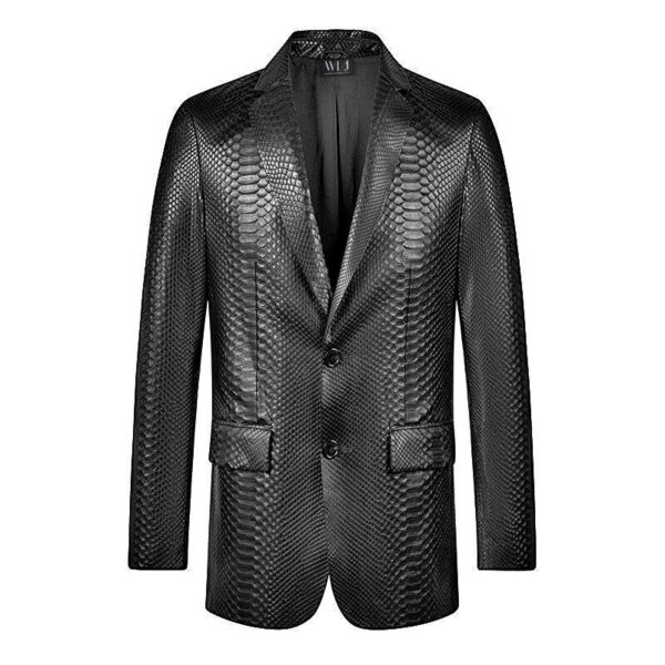 Men’s Black Crocodile Leather Blazer