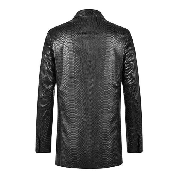 Men’s Black Crocodile Leather Blazer - Image 2