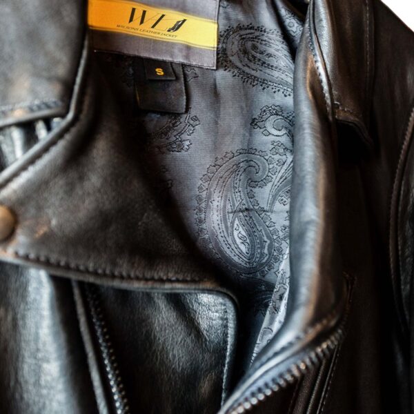 Cow-Hide Motorcycle Jacket - Black - Image 3