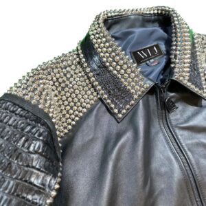 Black Studded Crocodile Jacket